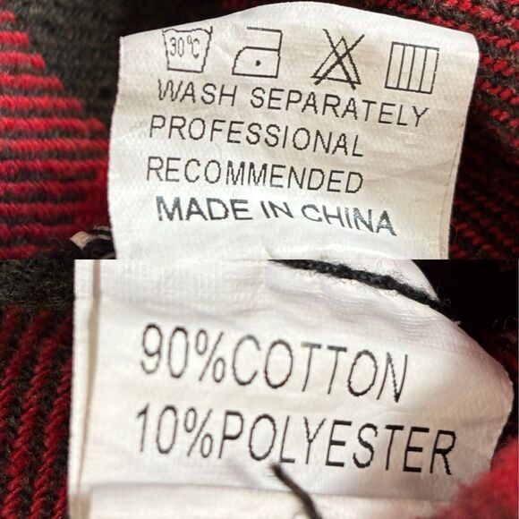 JK Mikka Shacket Red Plaid Black Corduroy And Sequins Oversized Shirt - Picture 11 of 11